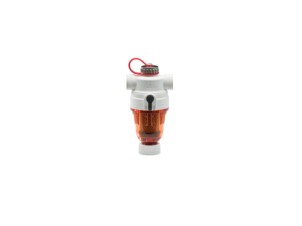 Vykurovacia technika Filter ULTIMA MB1 comfort s filtračnou vložkou 100 μm, 3/4", transparentný červený