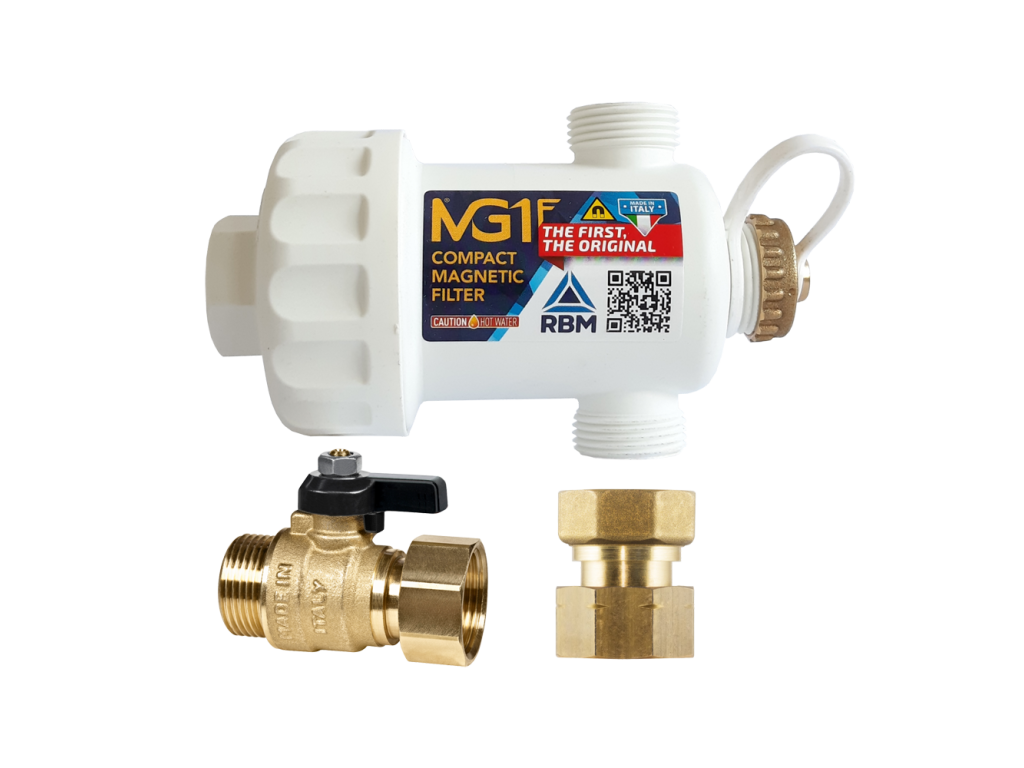 Vykurovacia technika Filter ULTIMA MG1 Vario comfort s filtračnou vložkou 100 μm, 3/4", nepriehľadný biely