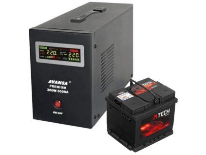 Záložný zdroj pre obehové čerpadlá AVANSA UPS 300W 12V + batéria 45Ah, čistá sínusoida, pre kotly