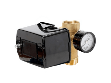 SET: Pressure Switch with Pressure Gauge and 5-Way Valve for Home Water Pump Station, 230V, Pump Accessories