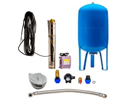 Omnigena EVJ 1,2 / 200L Home Water Plant with Submersible Pump, 230V Spindle Pump for a Well