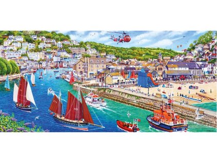 GIBSONS Panoramatické puzzle Přístav Looe, Cornwall 636 dílků