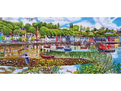 GIBSONS Panoramatické puzzle Odliv a příliv v Tobermory 636 dílků