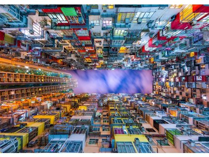 ENJOY Puzzle Barevný bytový dům, Hongkong 1000 dílků