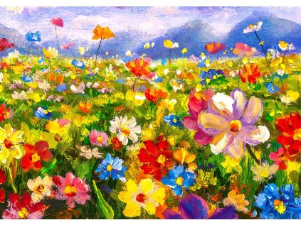ENJOY Puzzle Barevná květinová louka 1000 dílků