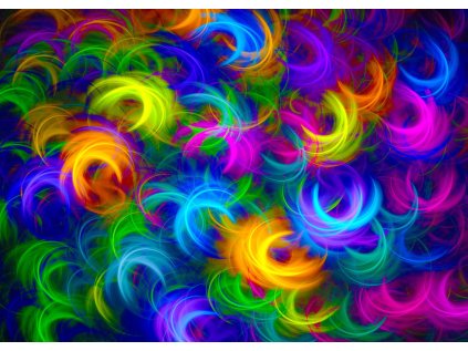 ENJOY Puzzle Abstraktní neonová peříčka 1000 dílků