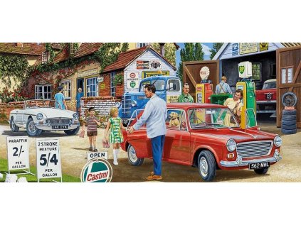 GIBSONS Panoramatické puzzle Tankování před cestou 636 dílků