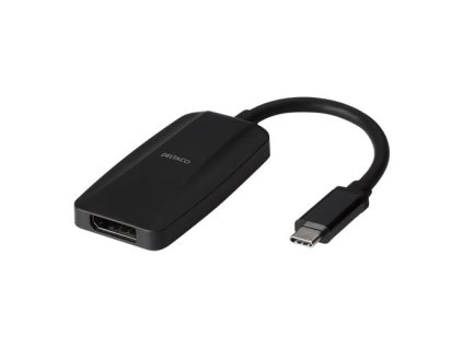 DELTACO Adaptér USB 3.1 Type C/DisplayPort, čierny