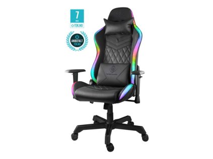 DELTACO GAM-080, RGB Herná stolička čierna
