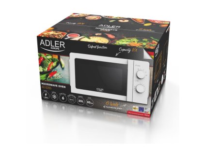 ADLER AD 6205, Mikrovlnná rúra, biela