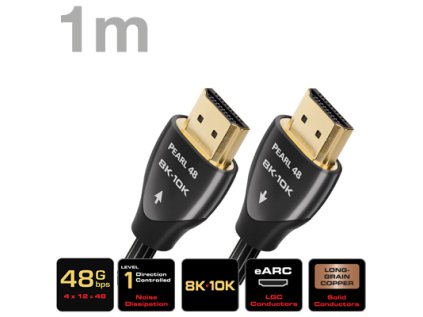 AUDIOQUEST Pearl 48G, Kábel HDMI 2.1 10K M/M 1m