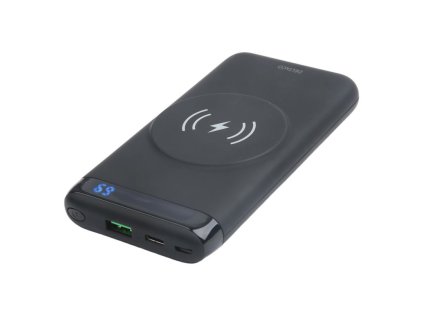 DELTACO PB-Q1003, Qi Powerbank 10000mAh, čierna