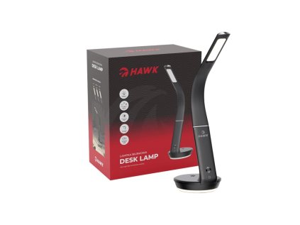 HAWK Nočná LED lampa 3,5W, čierna s nabíjanim 10W