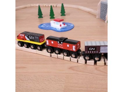 Bigjigs Rail CN nákladný vlak + koľaje