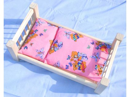 Drevená postieľka pre bábiky prírodná veľká