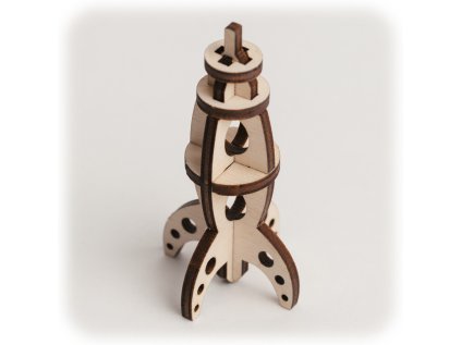CuteWood Drevené 3D puzzle Raketa