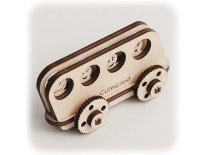 CuteWood Drevené 3D puzzle Autobus