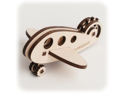 CuteWood Drevené 3D puzzle Lietadlo