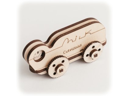CuteWood Drevené 3D puzzle Kamión s mliekom