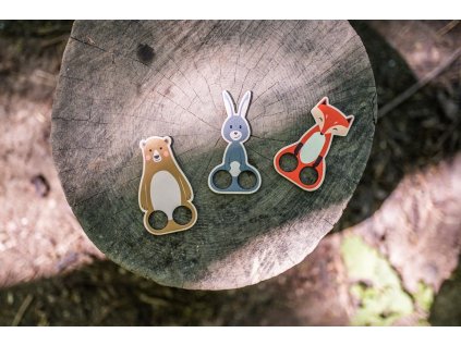 BeWooden Bábkové prstové divadlo Lišárna - líška, zajac, medveď