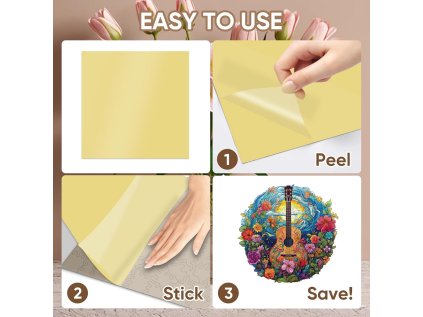 EscapeWelt Drevené puzzle Gitara 200 dielikov