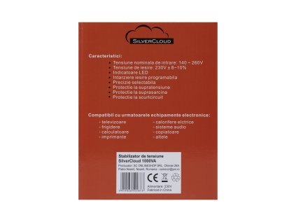 Stabilizátor napätia SilverCloud 1000VA 600W 4,5A