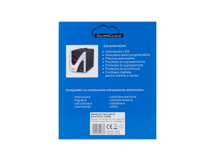 Stabilizátor napätia SilverCloud 1500VA 900W 6,8A