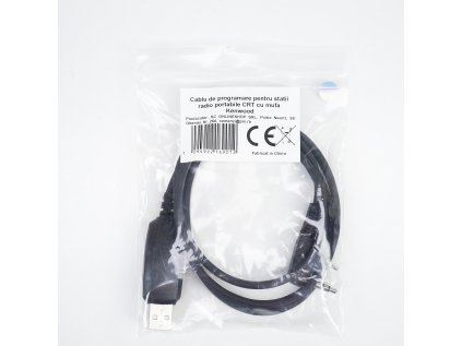 Programovací kábel pre prenosné rozhlasové stanice CRT s konektorom Kenwood