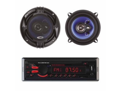 Balík Rádio MP3 prehrávač do auta PNI Clementine 8440 4x45W USB SD AUX 12V so sadou 2 koaxiálnych reproduktorov do auta PNI HiFi500, 100 W, 12,7 cm