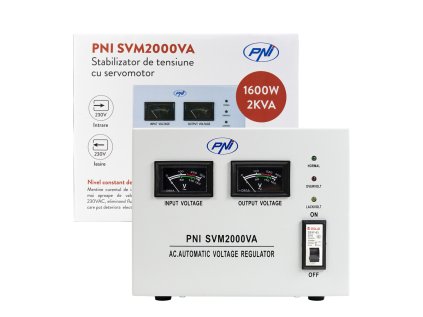 PNI SVM2000VA stabilizátor napätia so servomotorom, 1600W, 7,2A, výstup 230V