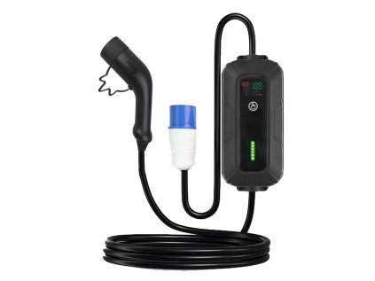 Prenosná nabíjačka PNI EV30S 32A, 7,4KW dĺžka kábla 5 metrov, pre elektromobily 230V, čierna