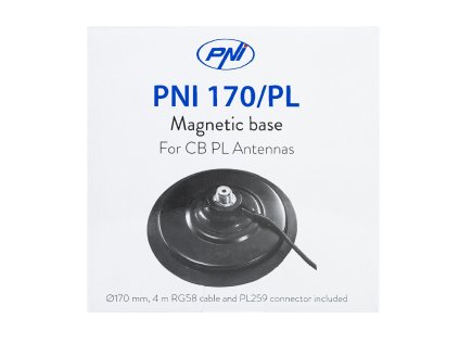 Magnetická základňa PNI 170/PL 170 mm, tenká, obsahuje 4m kábel a zástrčku PL259