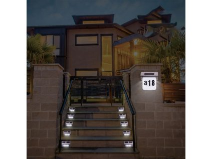 LED solárne svietidlo PNI GreenHouse WS20 pre osvetlenie čísla nehnuteľnosti, 600mA batéria, montáž na stenu, IPX3