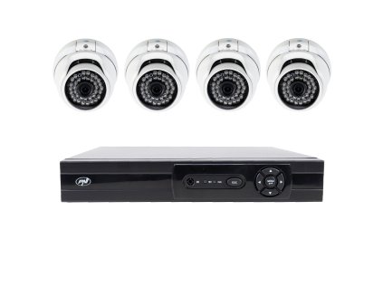 AHD video monitorovací balík PNI House AHD880, 8 kanálov, 5MP - DVR/NVR a 4 vonkajšie kamery AHD25, 5MP, dome, IP66