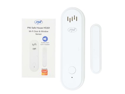 Magnetický kontakt PNI Safe House HS301 s Wi-Fi, na monitorovanie dverí/okien cez aplikáciu Tuya Smart, zvukový alarm 80dB, vstavaný reproduktor, nastaviteľná hlasitosť, funkcia zapnutia/vypnutia strá