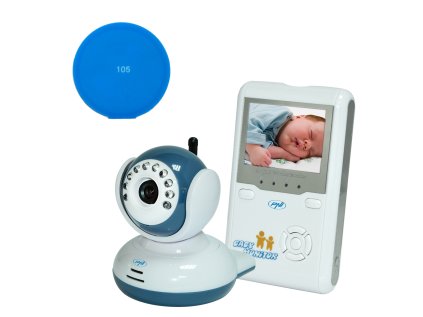 Balenie Video pestúnka PNI B2500 obrazovka 2,4-palcová bezdrôtová + darčeková samolepiaca podložka modrá