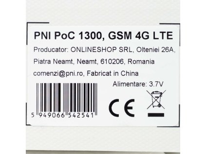 Prenosná rádiová stanica PNI PoC 1300 GSM 4G LTE, OS Linux, 1,77-palcový farebný displej, 4400 mAh Li-Ion batéria