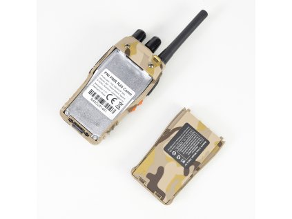 Balenie prenosných rádiostaníc PNI PMR R40 Camo 0,5W, 16 kanálov, ASQ, TOT, monitor, programovateľné, Li-Ion batérie 1200mAh, nabíjačky a slúchadlá súčasťou balenia, sada 4ks