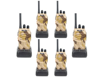 PNI PMR R40 CAMO 0.5W súprava prenosnej rozhlasovej stanice, 16 kanálov, 50 CTCSS a 104 tónov DCS, ASQ, TOT, MONITOR, SADA 6 kusov