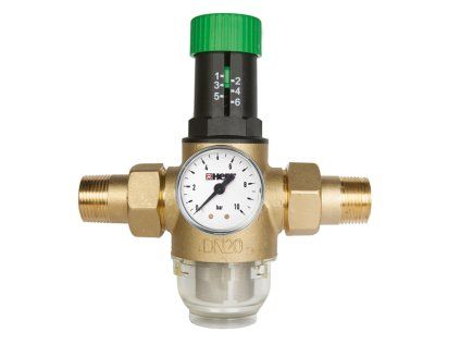 HERZ Diaphragm pressure reducing valve with filter DN 20, adjustable pressure 1.5 to 6 bar, for cold drinking water, up to +40°C, PN16