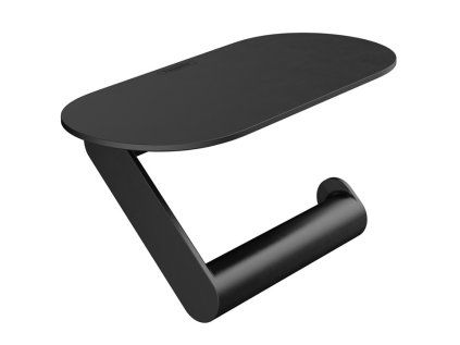 WallStoris toilet paper holder with shelf, matt black