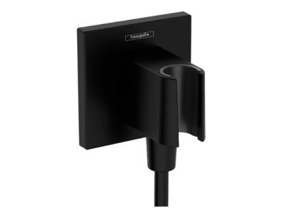 Wall hose connection with hand shower holder FixFit E, matt black
