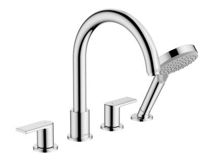 Bath edge mounted tap, 4-hole installation, VERNIS SHAPE, chrome