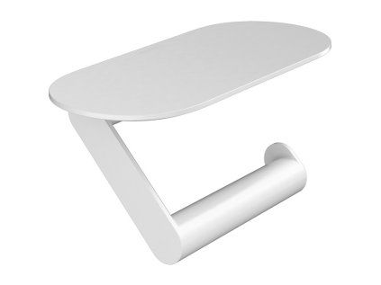 Toilet paper holder with shelf WallStoris, matt white