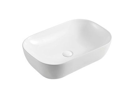 Kúpeľňové vybavenie Nábytkové (nadstavbové) keramické umývadlo Bora, biela lesklá 610x400x145 – pohľad 2