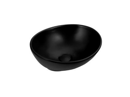 Countertop (Vanity) Ceramic Washbasin Jasmin, matt black 410x335x145
