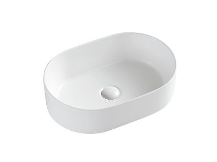 Kúpeľňové vybavenie Nábytkové (nadstavbové) keramické umývadlo Kinga, biela lesklá 520x330x130 – pohľad 2