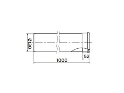 Kondenzačný kotol Rúrka predlžovacia Ø 130 mm – 1 m