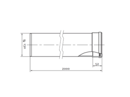 Kondenzačný kotol Rúrka predlžovacia Ø 130 mm – 2 m