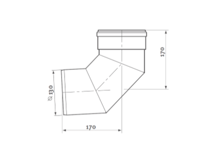 Kondenzačný kotol Koleno Ø 130 mm – 90°